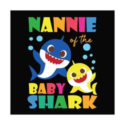 nannie of the baby shark svg, trending svg, baby shark svg, nannie shark svg, nannie svg, nanny svg, nanny shark svg, sh