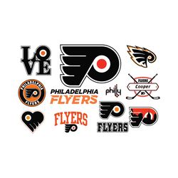 12 designs philadelphia flyers logo hockey team nhl team bundle svg, sport svg, philadelphia flyers svg, philadelphia fl