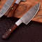 Custom Handmade 5PCS Damascus Steel Kitchen Chef Knives Set Full Tang Wooden Handle With Leather Ro 4