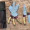 Custom Handmade 5PCS Damascus Steel Kitchen Chef Knives Set Full Tang Wood And Pakka Wood Handle Wi 1