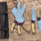 Custom Handmade 5PCS Damascus Steel Kitchen Chef Knives Set Full Tang Wood And Pakka Wood Handle Wi 2