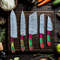 Custom Handmade 5PCS Damascus Steel Kitchen Chef Knives Set Full Tang MultiColor Pakka Wood Handle 0