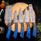 Custom Handmade 5PCS Damascus Steel Kitchen Chef Knives Set Full Tang Pakka Wood And Wood Handle Wi 4