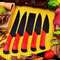 Custom Handmade 5PCS Damascus Steel Kitchen Chef Knives Set Full Tang Red Pakka Wood Handle With Le 0