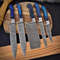 Custom Handmade 5PCS Damascus Steel Kitchen Chef Knives Set Full Tang Steel And Pakka Wood Handle W 2