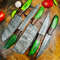 Custom Handmade 5PCS Damascus Steel Kitchen Chef Knives Set Full Tang Wood And Pakka Wood Handle Wi 0