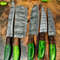 Custom Handmade 5PCS Damascus Steel Kitchen Chef Knives Set Full Tang Wood And Pakka Wood Handle Wi 1