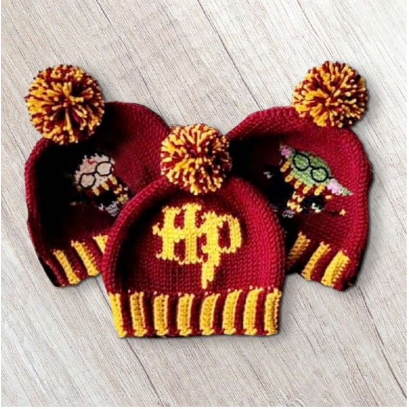3x Potter Head Beanies Amigurumi PDF Pattern toys patterns.jpg