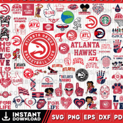 Atlanta Hawks Team Bundles Svg, Atlanta Hawks svg, NBA Teams Svg, NBA Svg, Png, Dxf, Eps, Instant Download