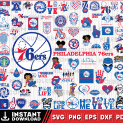Philadelphia 76ers Team Bundles Svg,Philadelphia 76ers svg, NBA Teams Svg, NBA Svg, Png, Dxf, Eps, Instant Download