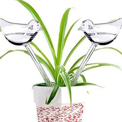 bird shaped plant watering globes - watering bulbs for outdoor plants - clear plant watering bulbs - 3 pack self waterin