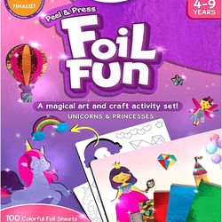 skillmatics art & craft activity - foil fun unicorns & princesses, no mess art for kids, craft kits & supplies, diy
