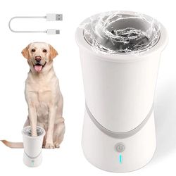 automatic dog paw cleaner with silicone bristles - electric