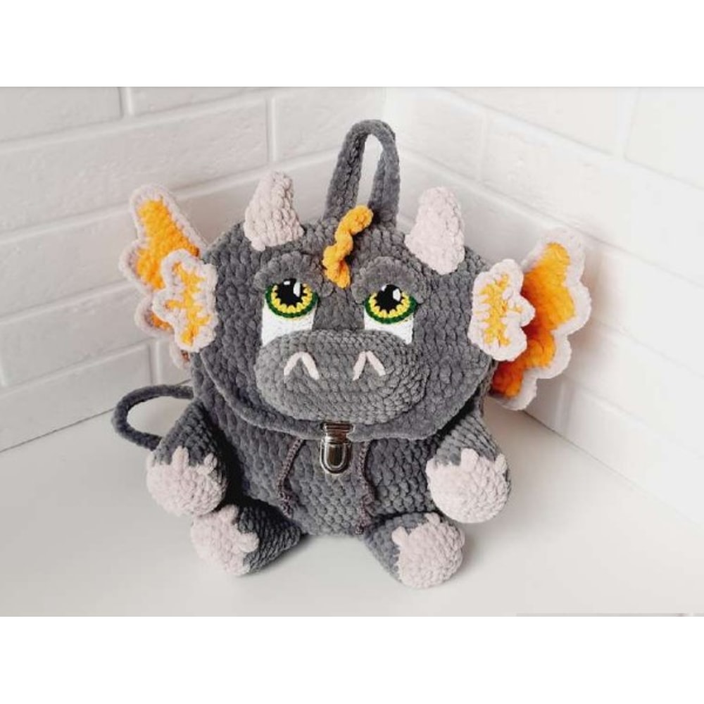 Baby dragon backpack, Amigurumi PDF Pattern toys patterns.jpg