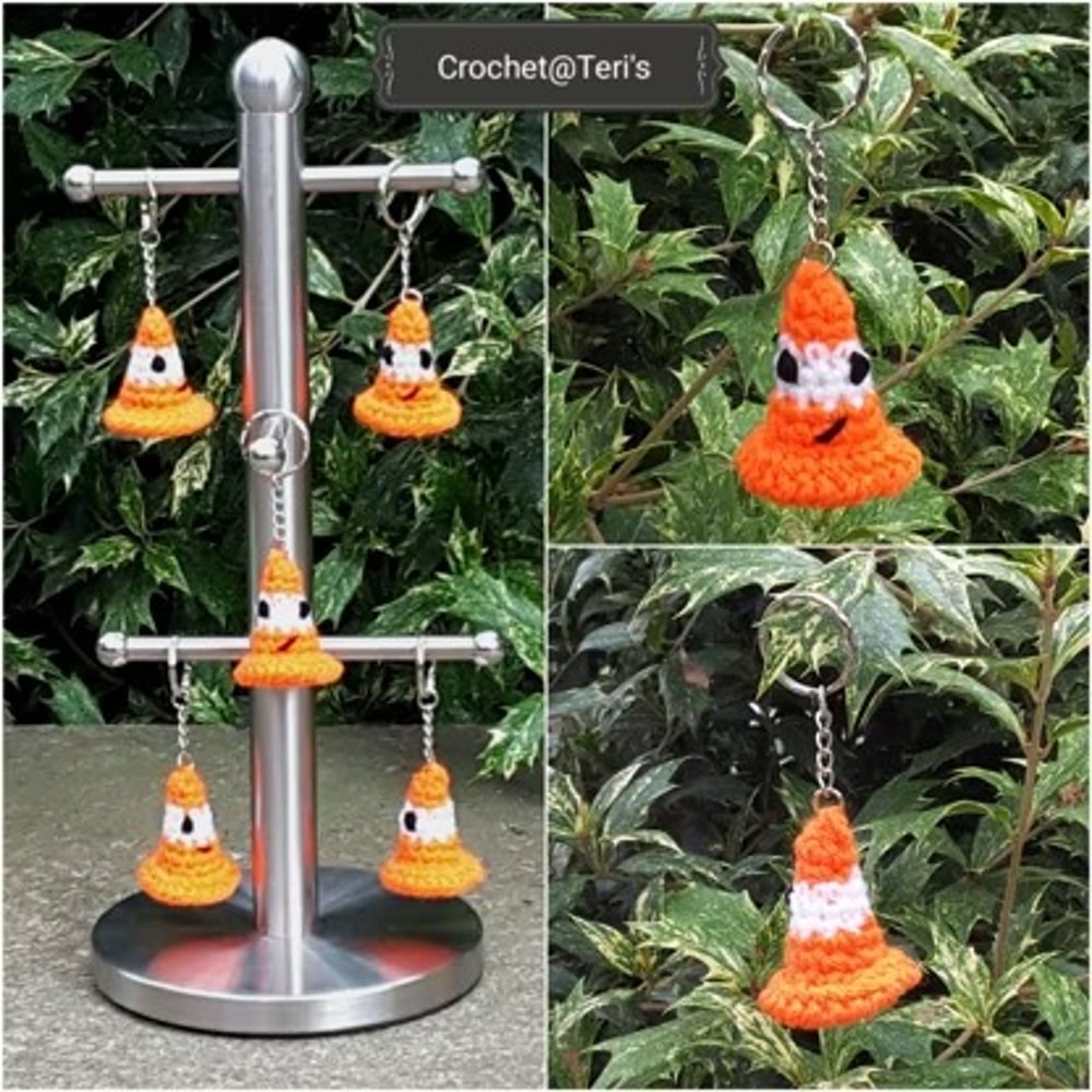 Traffic Cone Keychain Amigurumi Crochet Patterns, Crochet Pattern.jpg