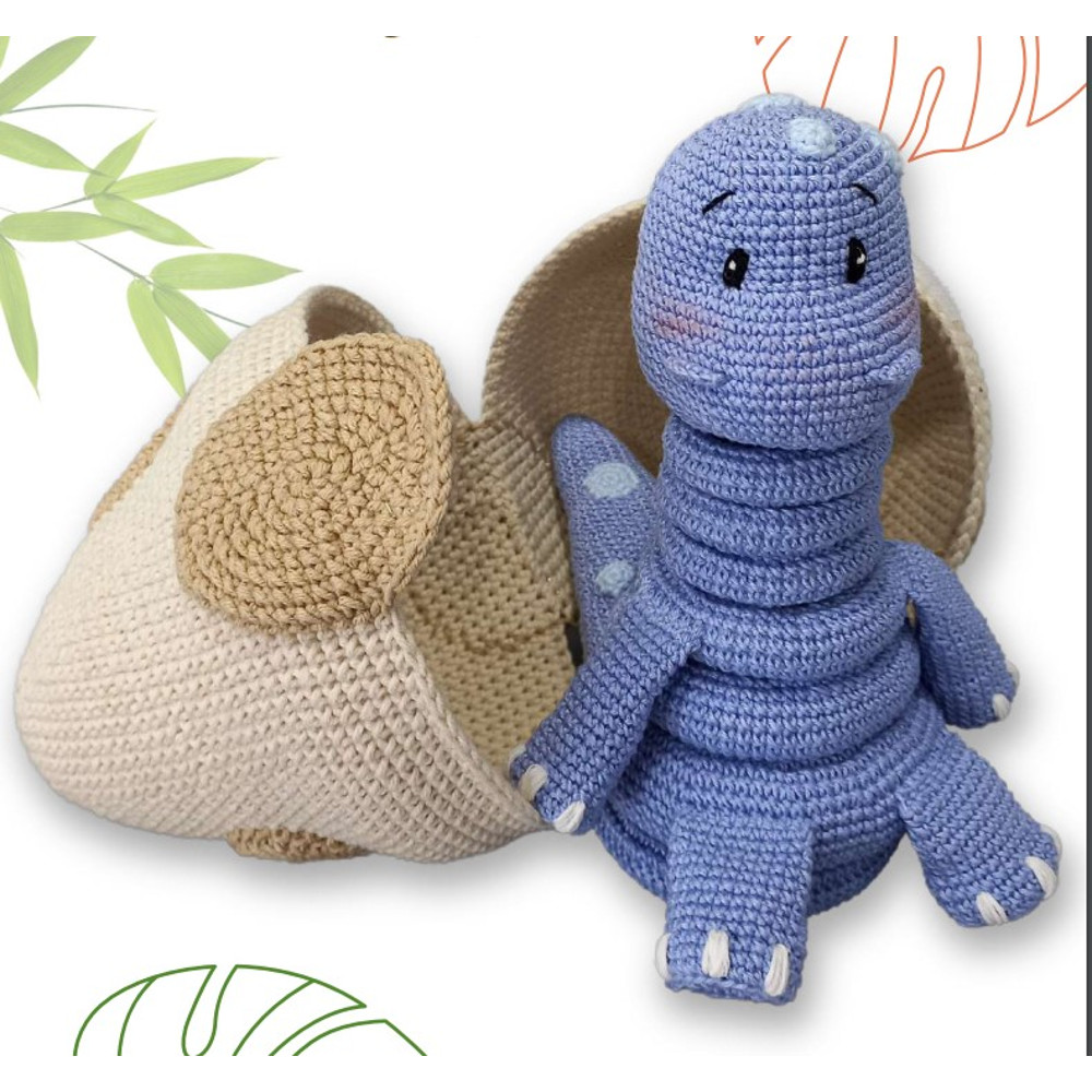 Baby dino toy blue,  Amigurumi PDF Pattern toys patterns.jpg