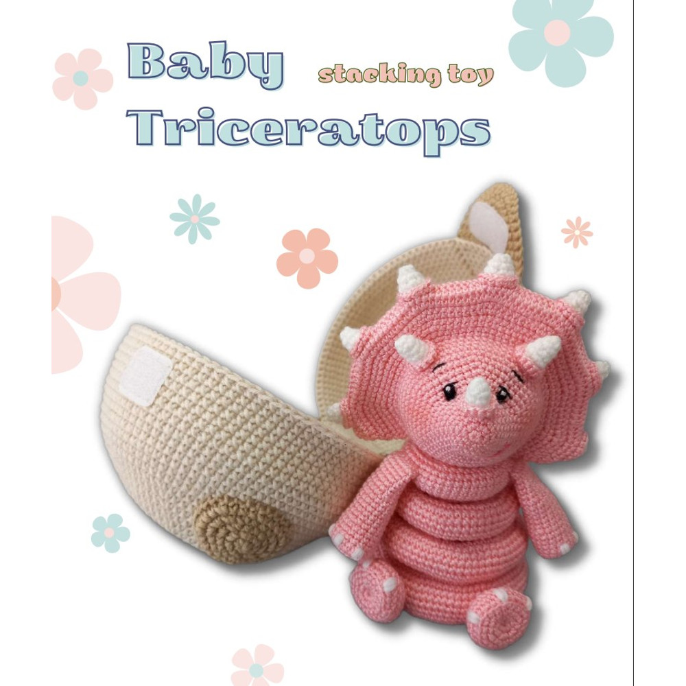 Baby dino toy red,  Amigurumi PDF Pattern toys patterns.jpg