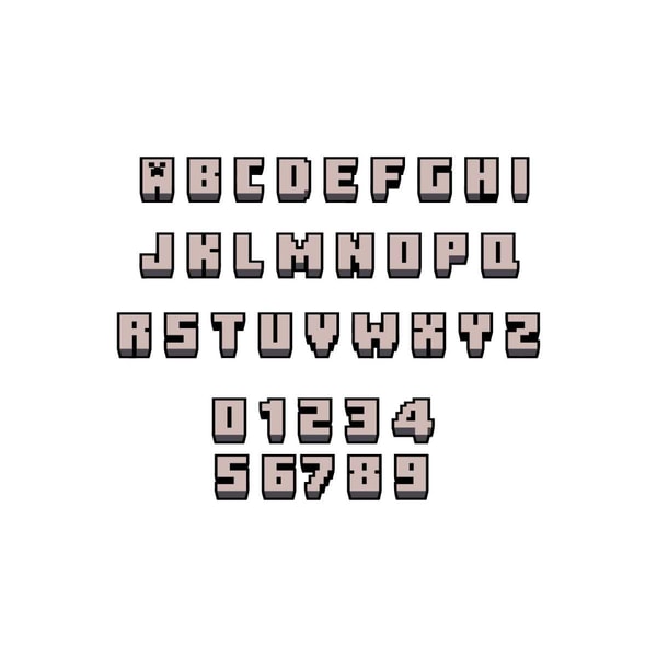Minecraft 3d Font SVG, Minecraft Font Cricut, Alphabet Minec | Inspire ...
