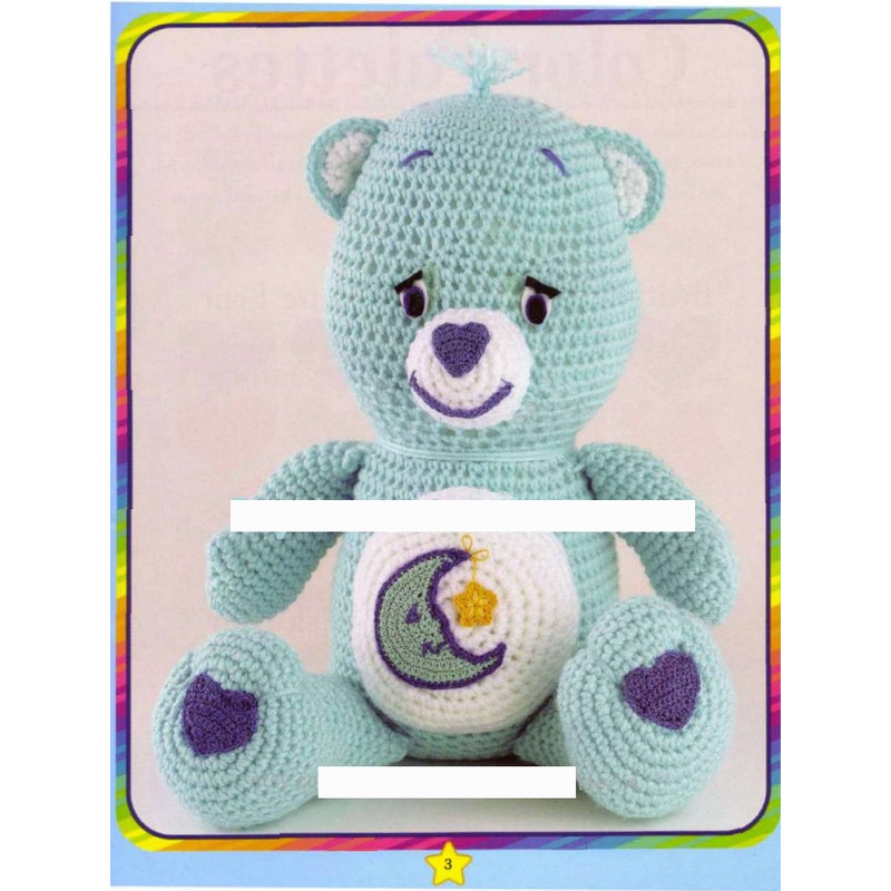 10 Care Bear Plushies,  Amigurumi PDF Pattern toys patterns.jpg