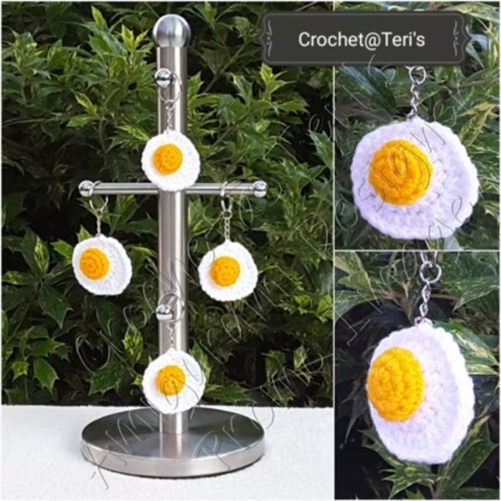Fried Egg Keychain Amigurumi Crochet Patterns, Crochet Pattern.jpg