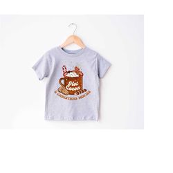 hot cocoa  movies toddler tee, christmas season shirt, cute holiday girls shirt, toddler youth santa tee, retro boho cu