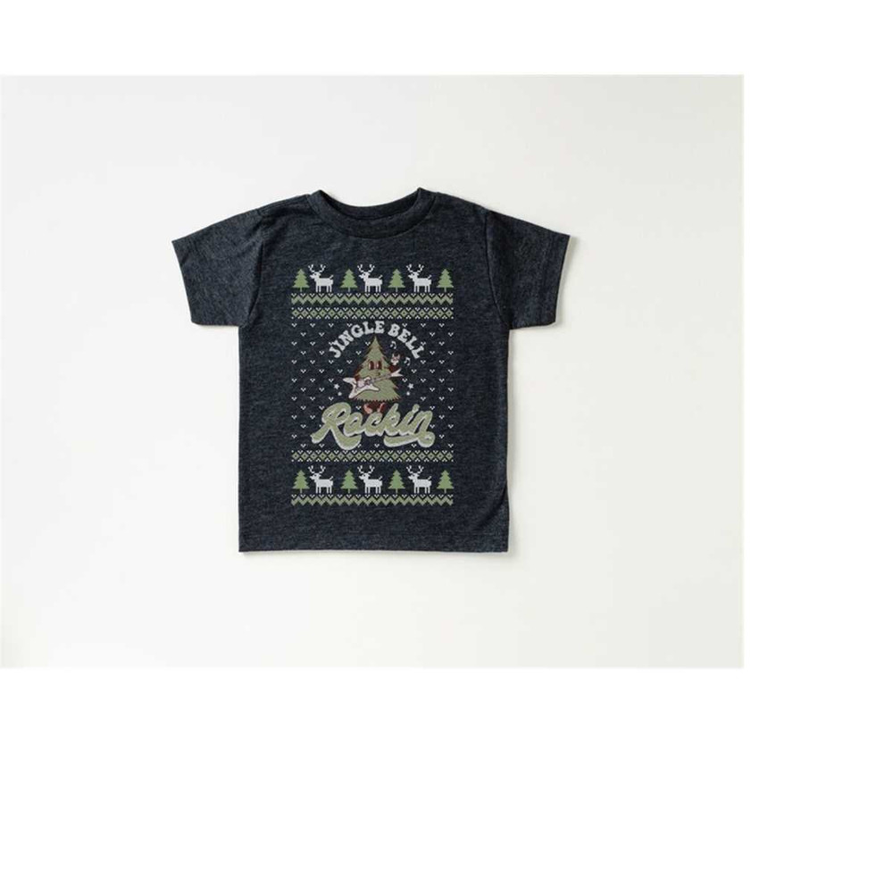 Jingle Bell Rockin Toddler Tee, Christmas Season Shirt, Cute Holiday Girls Shirt, Toddler Youth Santa, Ugly Sweater Cute.jpg