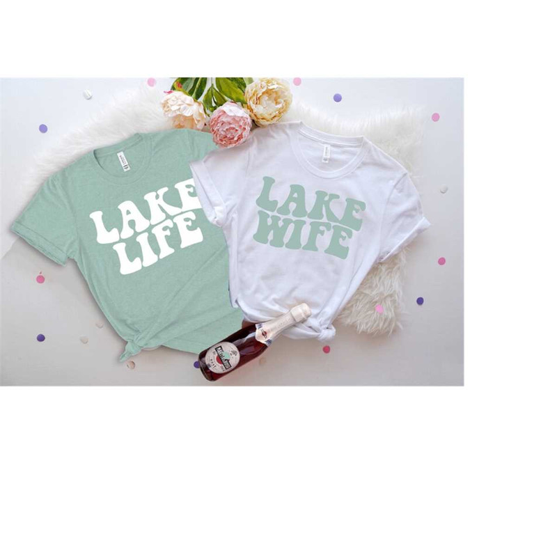 Lake Life Lake Wife Wavy, Retro Batch Shirts, Bachelorette Party Shirts, Lake House Party, Bachelorette T-Shirt, Retro B 1.jpg