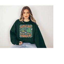 lets get lucked up sweatshirt, lucky clover sweater, st patricks day sweatshirt, lucky pullover, womens sweatshirt, crew