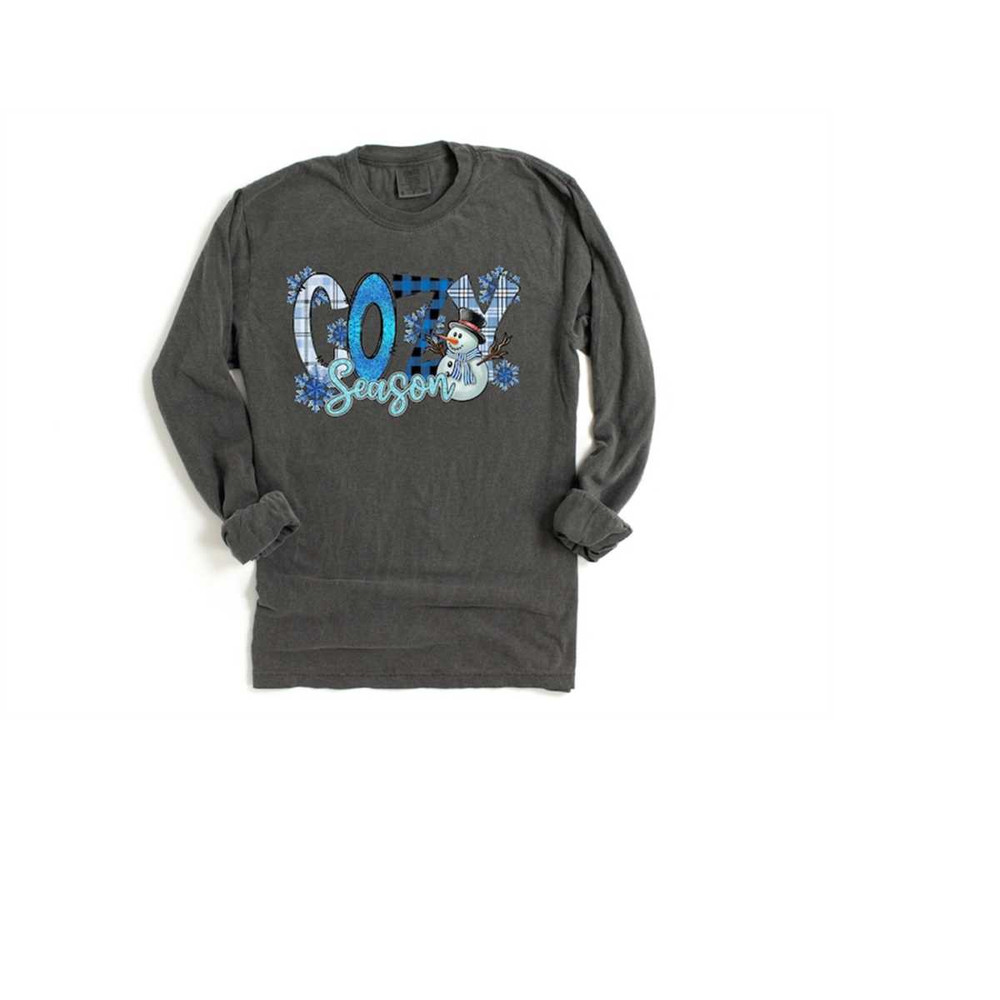 Long Sleeve Retro Christmas Comfort Colors Shirt, Cozy Season Snowman, Vintage Holiday Shirt, Santa Shirt, Retro Christm.jpg