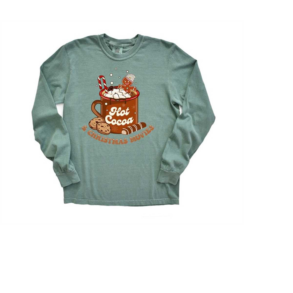 Long Sleeve Retro Christmas Comfort Colors shirt, Hot Cocoa & Christmas Movies, Vintage Holiday Shirt, Santa Shirt, Retr.jpg