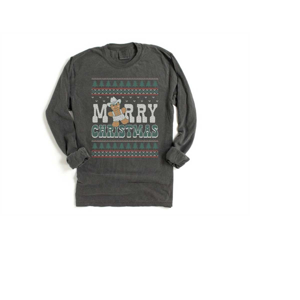 Long Sleeve Retro Christmas Comfort Colors shirt, Merry Christmas Western, Vintage Holiday Shirt, Santa Shirt, Retro Ugl.jpg