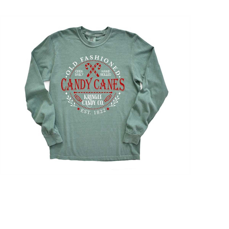 Long Sleeve Retro Christmas Comfort Colors shirt, Old Fashioned Candy Cane, Vintage Holiday Shirt, Santa Shirt, Retro Ch 1.jpg