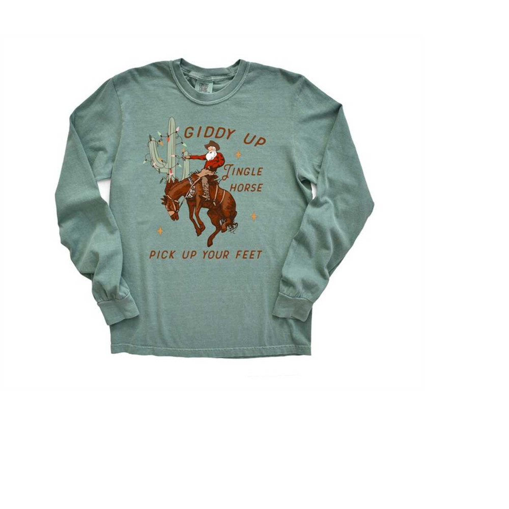 Long Sleeve Retro Christmas Comfort Colors shirt, Rocking Around The Tree, Vintage Holiday Shirt, Santa Shirt, Retro Chr 2.jpg