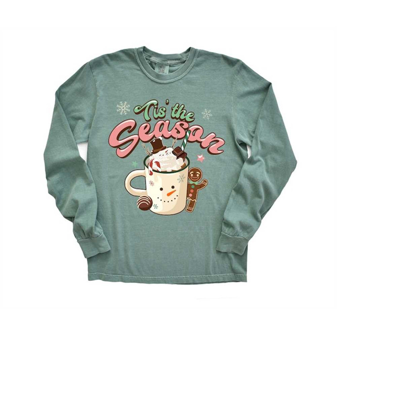 Long Sleeve Retro Christmas Comfort Colors Shirt, Tis The Season Hot Cocoa, Vintage Holiday Shirt, Santa Shirt, Retro Ch 2.jpg