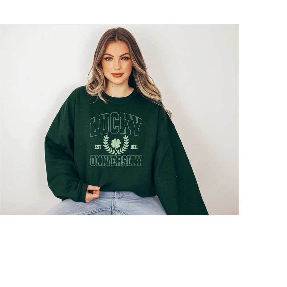Lucky Retro Sweatshirt, Lucky UniversitySweater, St Patricks Day Sweatshirt, Lucky Pullover, Womens Lucky Sweatshirt,Luc.jpg