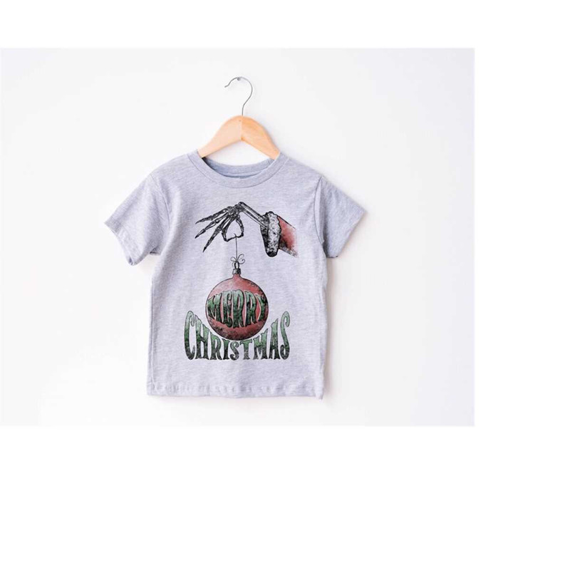 Merry Christmas Toddler Tee, Christmas Season Shirt, Cute Holiday Girls Shirt, Toddler Youth Santa Tee, Retro Boho Cute 6.jpg