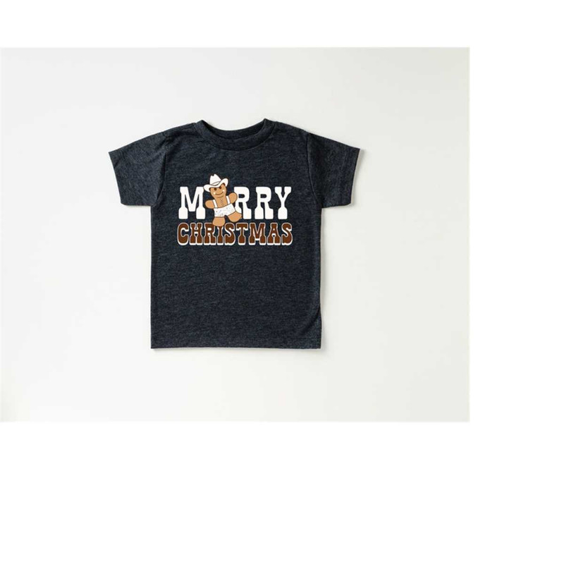 Merry Christmas Western Toddler, Christmas Season Shirt, Cute Holiday Girls Shirt, Toddler Youth Santa Tee, Retro Boho C.jpg