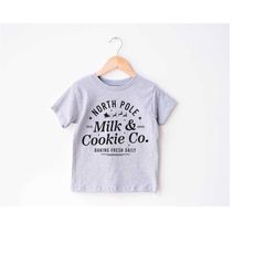 milk  cookies toddler tee, christmas season shirt, cute holiday girls shirt, toddler youth santa tee, retro boho cute v