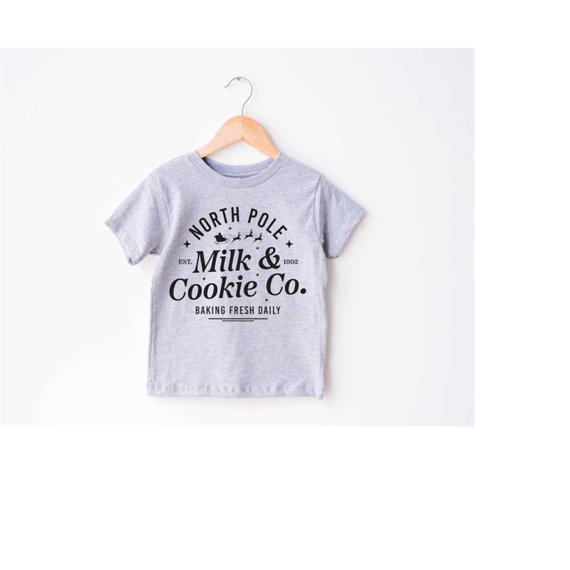 Milk & Cookies Toddler Tee, Christmas Season Shirt, Cute Holiday Girls Shirt, Toddler Youth Santa Tee, Retro Boho Cute V.jpg