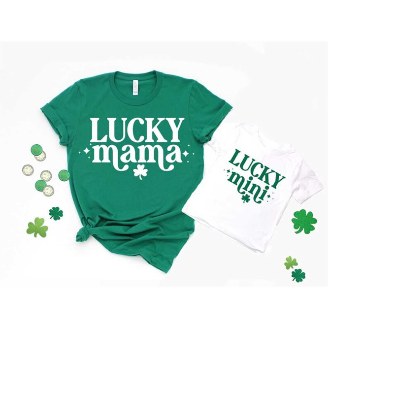 Mommy and Me St Patricks Day Shirts Mommy Daughter Son St. Patrick's Day Shirts Lucky Mama Lucky Charm Shirts Pregnancy 2.jpg