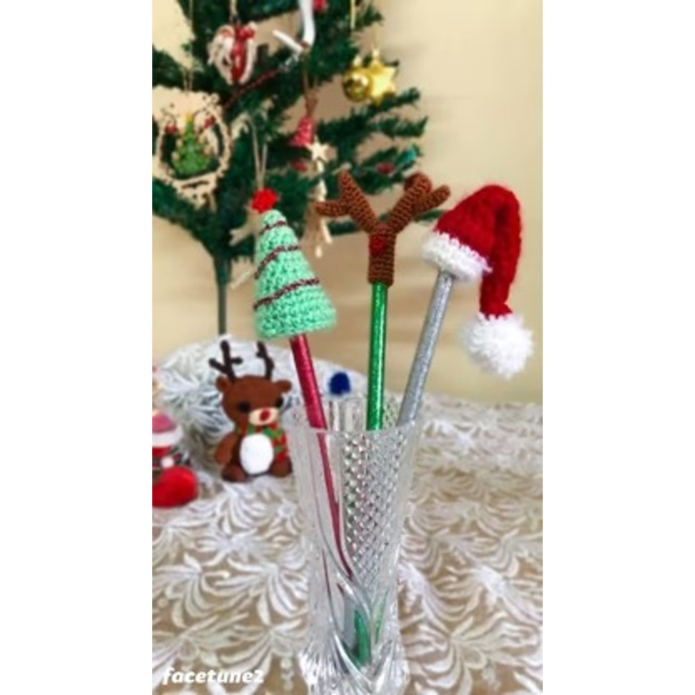 Christmas Tree Pencil Puppet Amigurumi Crochet Patterns, Crochet Pattern.jpg