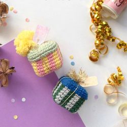 mini gift box amigurumi crochet patterns, crochet pattern