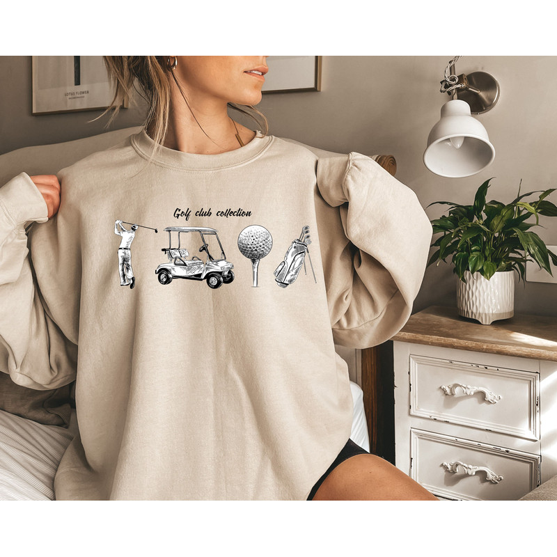 Golf Club Collection Sweatshirt, Golf Sweatshirt, Funny Golf Shirt, Retro Golf Shirt, Gift for Her, Funny Golf Tee, Golf Lover Shirt.jpg