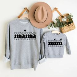 mama and mini sweatshirts,mommy and me matching shirts,mom baby toddler mother kid shirt mom and kids,mothers day