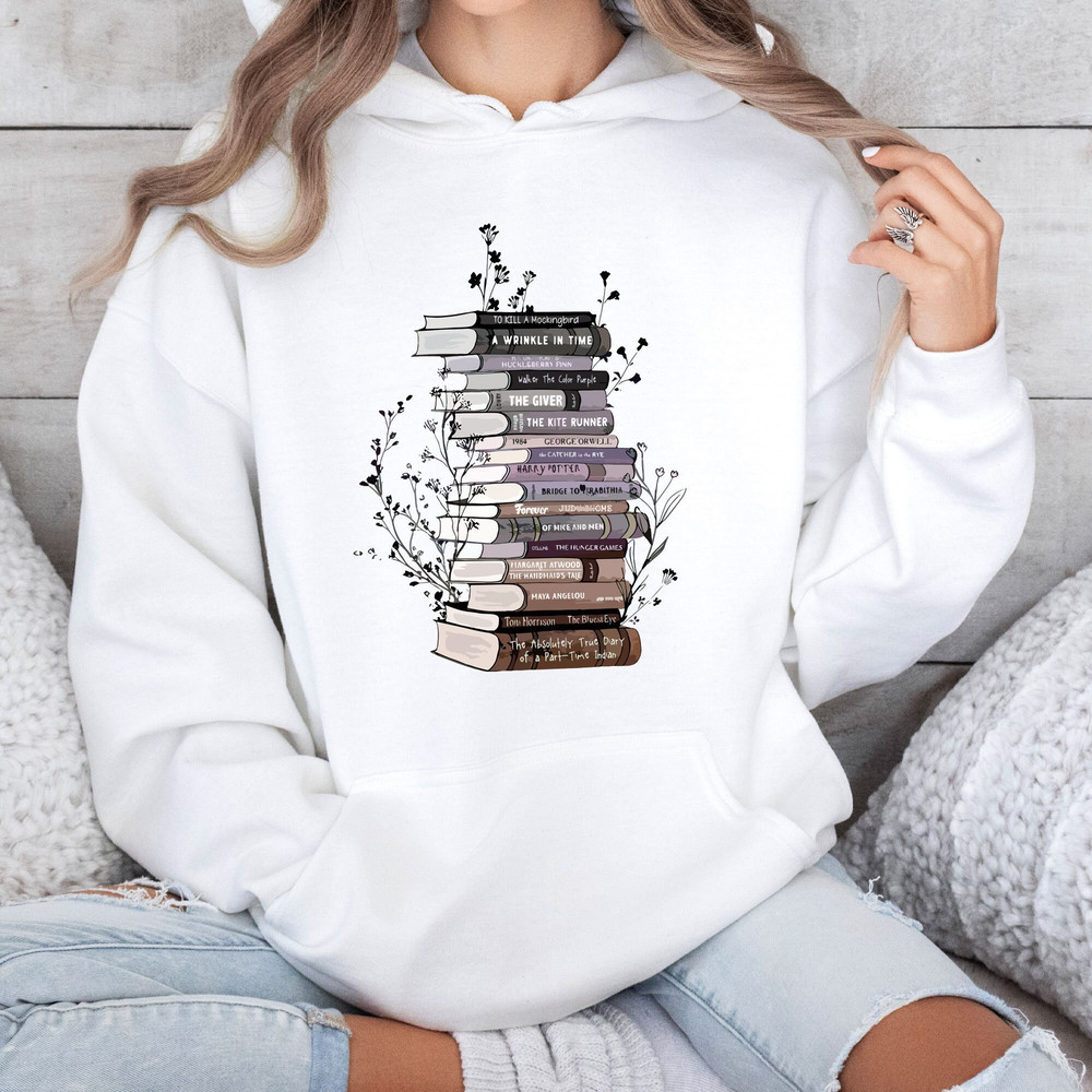 Bookish Tee, With The Banned Sweatshirt, Banned Books Shirt, Book Lover Gift, Reading Teacher Sweatshirt, Librarian Gift, School Sweater.jpg