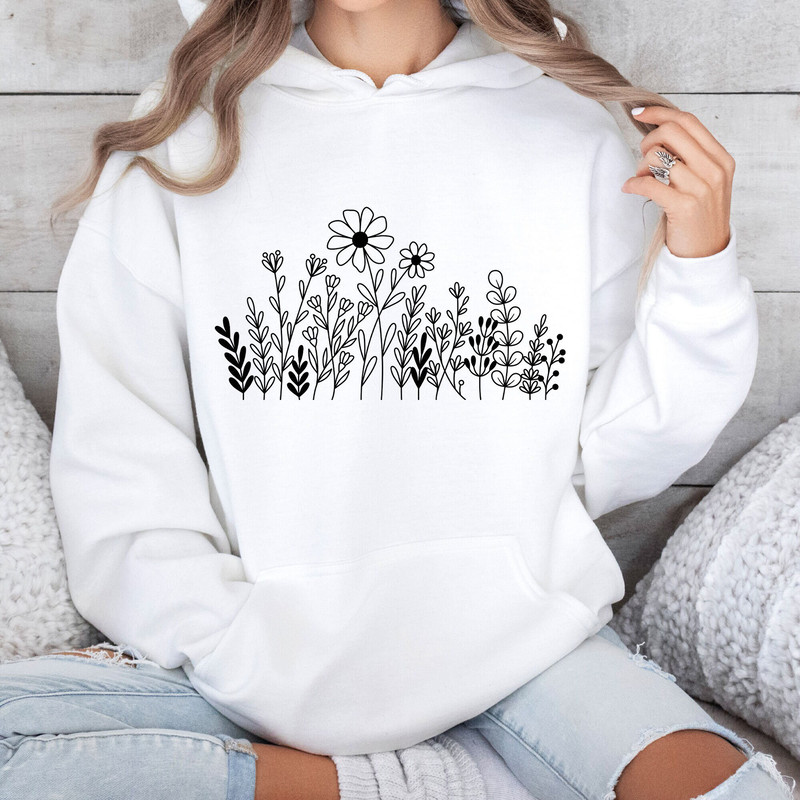 Botanical Hoodies, Nature Lover Shirt, Flower Sweatshirt, Wild Flowers Sweatshirt, Floral Sweatshirt, Ladies Hoodie, valentines day shirt.jpg