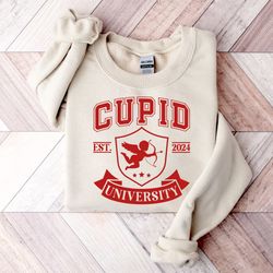 cupid university sweatshirt, funny college sweatshirt, cute valentines day shirt, love crewneck sweatshirt, valentine gi