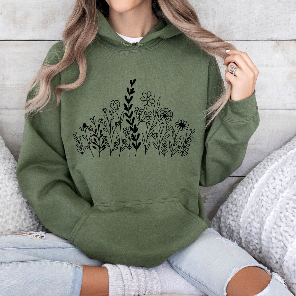 Nature Lover Shirt, Flower Sweatshirt, Wild Flowers Sweatshirt, Floral Sweatshirt, Botanical Hoodies, Ladies Hoodie, valentines day shirt.jpg