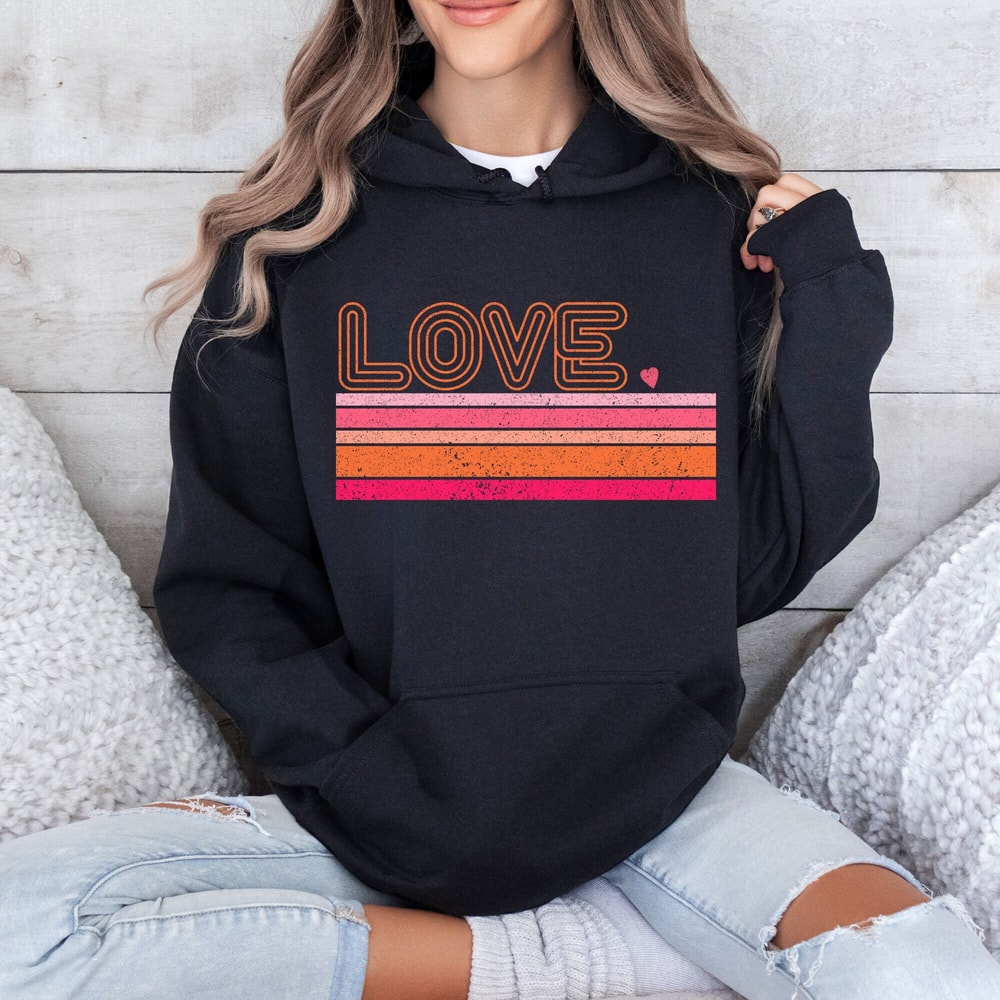 Retro Love Valentines Day Shirt, Valentines Day Shirts For Woman, Heart Shirt, Cute Valentine Shirt, Valentines Day Gift, Valentines Gift.jpg