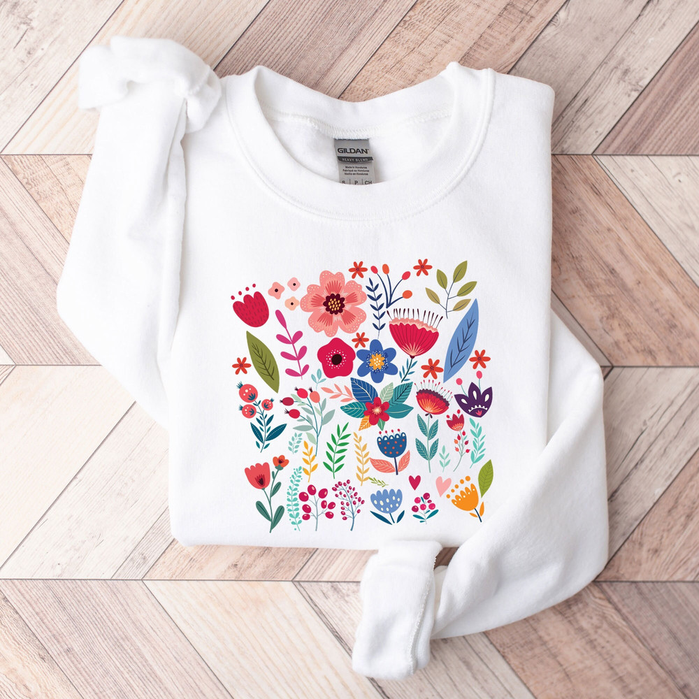 Wild Flowers Shirt, Floral Tshirt, Valentines Day Gift, Flower Sweatshirt, Gift for Women, Best Friend Gift, Valentines Day Shirt, 777, 520.jpg